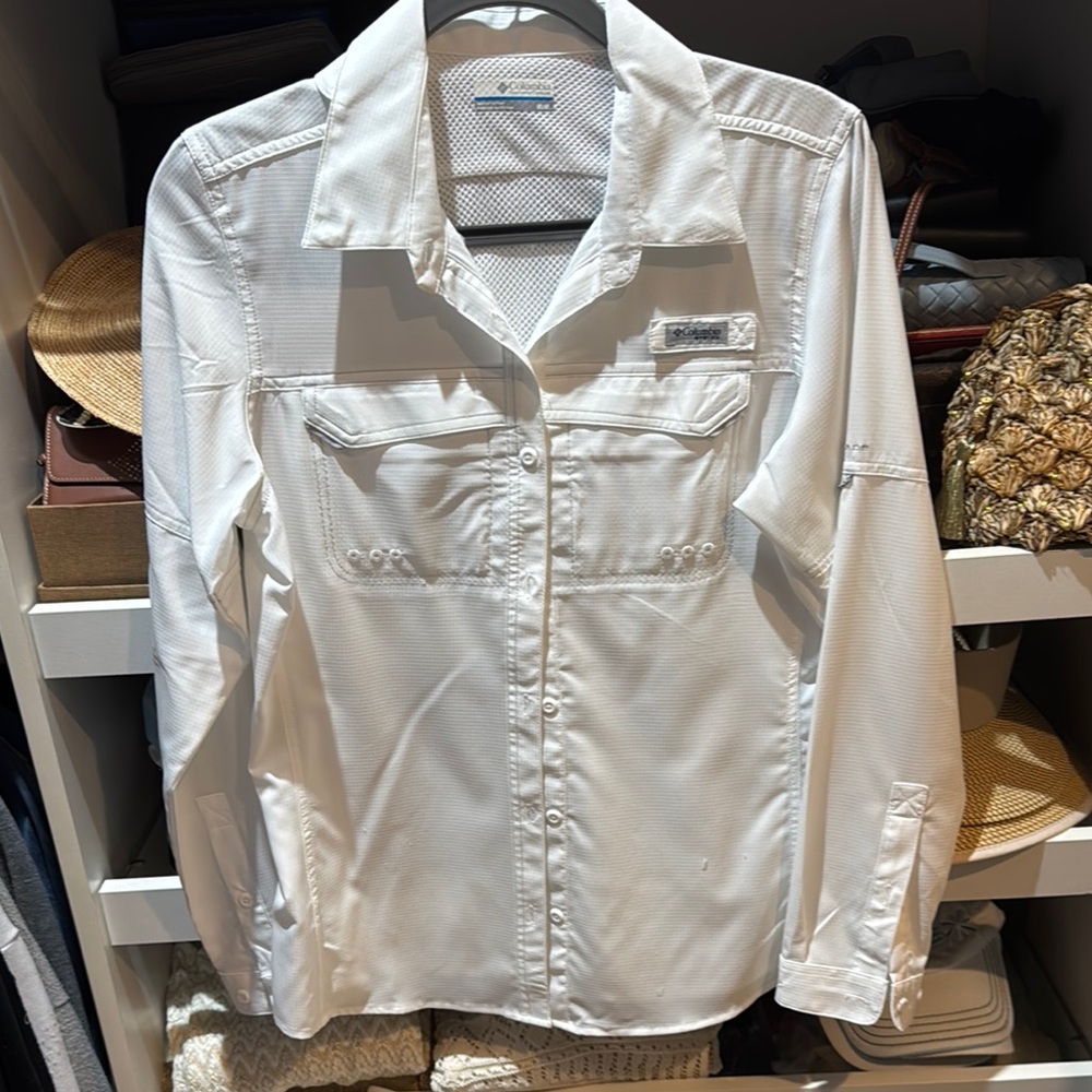 Columbia Women's White Button-Down Shirt